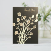 Carte de note Merci Flowered dans les Browns (Debout devant)