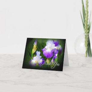 Carte de note Merci - Iris pourpre'