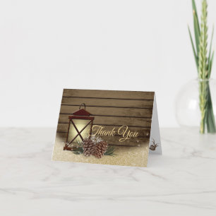 Carte de note Merci Lanterne et Pine