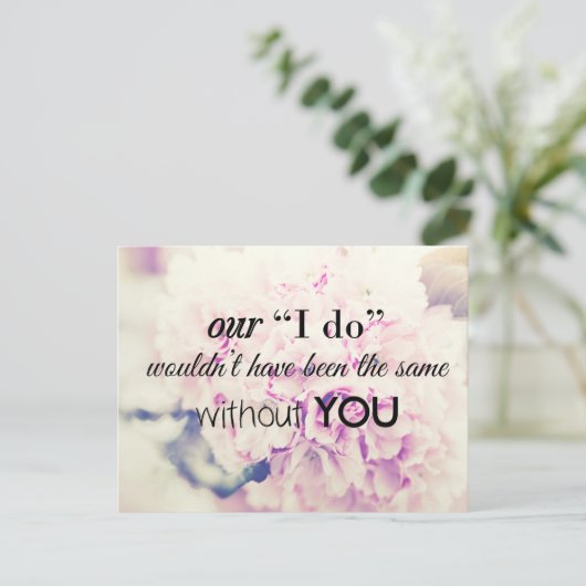 Carte de note Merci mariage (Debout devant)