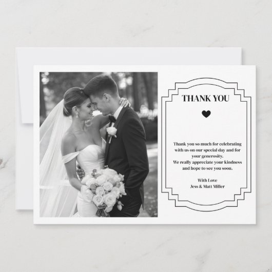 Carte de note Merci mariage (Devant)