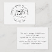 Carte de note Merci Taxi Services (Devant / Derrière)