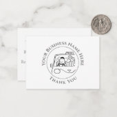 Carte de note Merci Taxi Services (Devant/Arrière en situation)