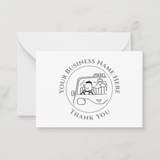 Carte de note Merci Taxi Services (Devant)