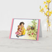 Carte de note mère et fille rétroactive (Fleur jaune)