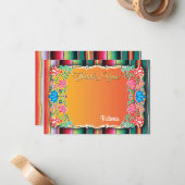 Carte de note mexicaine Fiesta Merci (Devant/Arrière en situation)