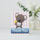 CARTE DE NOTE MIGNONNE DE MERCI DE KOALA (Debout devant)