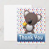 CARTE DE NOTE MIGNONNE DE MERCI DE KOALA (Devant / Derrière)