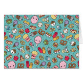 Carte de note mignonne de nourriture industrielle (Devant Horizontal)