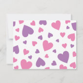 Carte de note mignonne rose et violette pour fille (Dos)