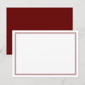 Carte de note minimale bordeaux à double bordure (Devant / Derrière)