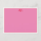 Carte de note minimale rose, rouge et blanche crêp (Devant)