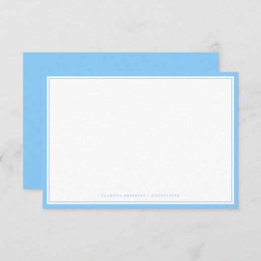 Carte de note minimale Sky Blue Flat (Devant / Derrière)