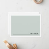 Carte de note minimaliste Soft Green (Devant/Arrière en situation)