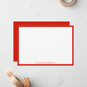 Carte de note moderne à bordure rouge Candy (Devant/Arrière en situation)