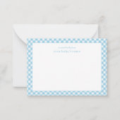 Carte de note moderne Blue En vichy Baby Nursery (Devant)