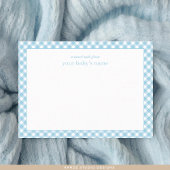 Carte de note moderne Blue En vichy Baby Nursery