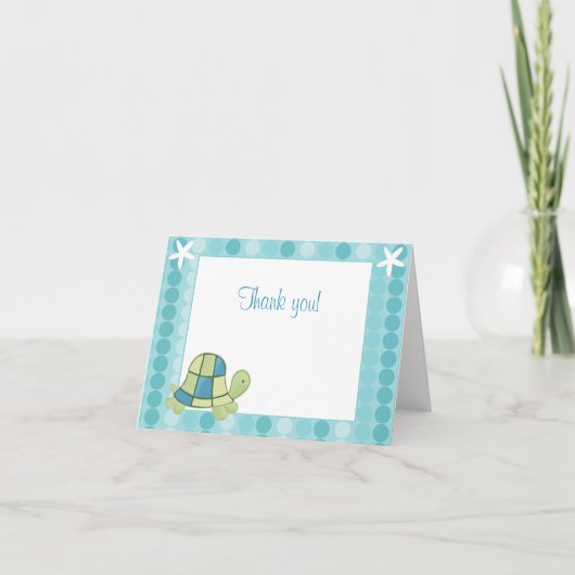 Carte de note moderne Blue Turtle Bay Merci (Devant)