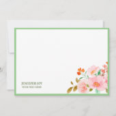 Carte de note moderne chic pastel Blush Pink Green (Devant)