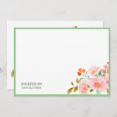 Carte de note moderne chic pastel Blush Pink Green (Devant / Derrière)