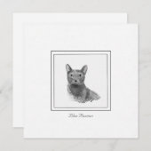 Carte de note moderne Sketted Flat en russe bleu (Devant / Derrière)