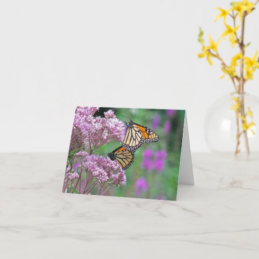 Carte de note Monarch Butterflies (Fleur jaune)
