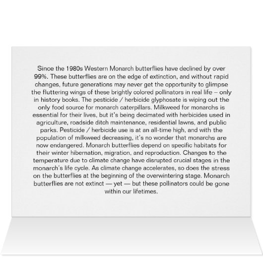 Carte de note Monarch Butterfly (Colorisée) (Intérieur Horizontal (haut))