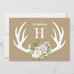 Carte de note Monogram pour Antlers Papier Kraft