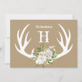Carte de note Monogram pour Antlers Papier Kraft (Devant)