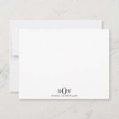 Carte de note Monogramme de 3 lettres moderne (Devant)