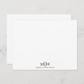 Carte de note Monogramme de 3 lettres moderne (Devant / Derrière)