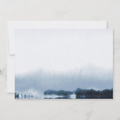 Carte de note Monogramme de paysage bleu aquarelle (Dos)