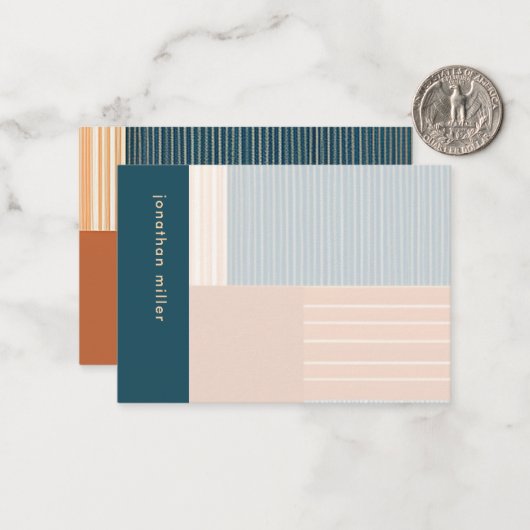 Carte de note Monogramme géométrique moderne (Devant/Arrière en situation)