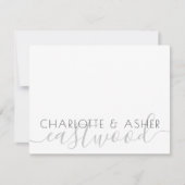 Carte de note Monogramme Mariage de nom de couple (Devant)