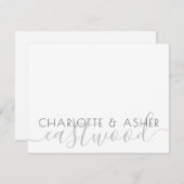 Carte de note Monogramme Mariage de nom de couple (Devant / Derrière)