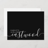 Carte de note Monogramme Mariage de nom de couple (Devant / Derrière)