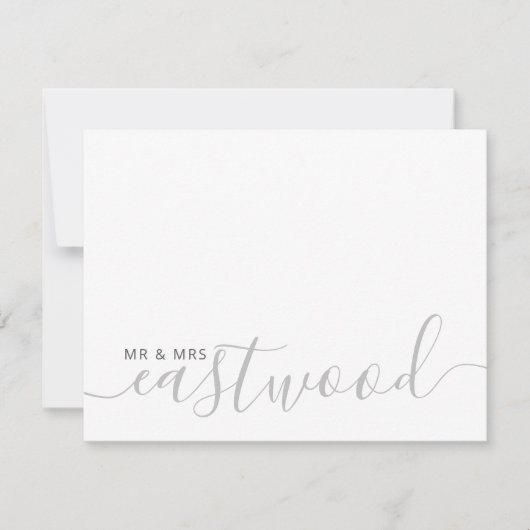 Carte de note Monogramme Mariage de nom de couple (Devant)