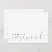 Carte de note Monogramme Mariage de nom de couple (Devant / Derrière)