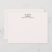 Carte de note Monogramme minimale (Devant / Derrière)