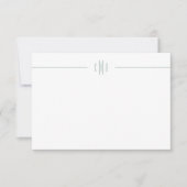 Carte de note Monogramme minimale pour feuille Mon (Devant)