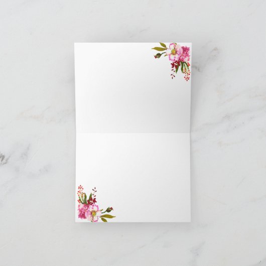 Carte de note Monogramme rose-chaud rose-chaud ros (Intérieur)