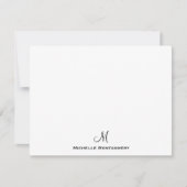 Carte de note Monogramme Simple Script Design Mode (Devant)