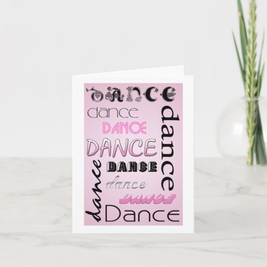 Carte de note multi de BLANC des textes de danse (Devant)