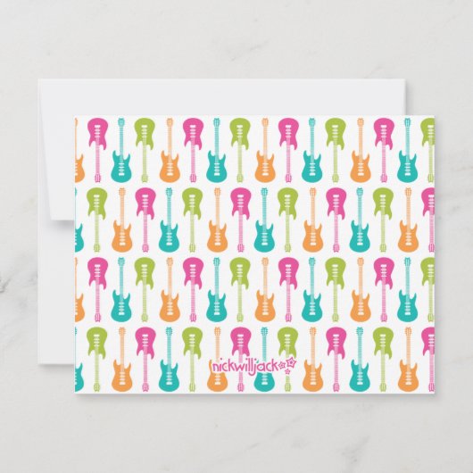 Carte de note musicale de guitare électrique (Dos)