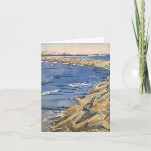 Carte de note nautique à l'aquarelle peinte à la m (Devant)