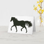 Carte de note noire de cheval de beauté (Fleur jaune)