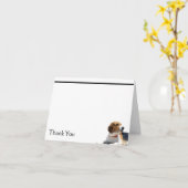 Carte de note noire de chien de beagle de brun et (Fleur jaune)