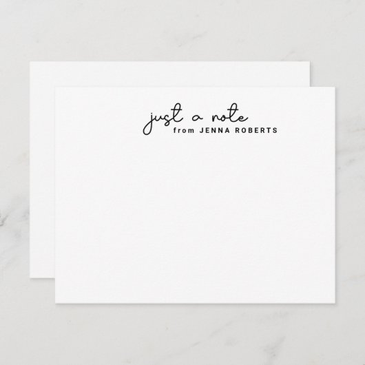 Carte de note noire et blanche pour un script mign (Devant / Derrière)