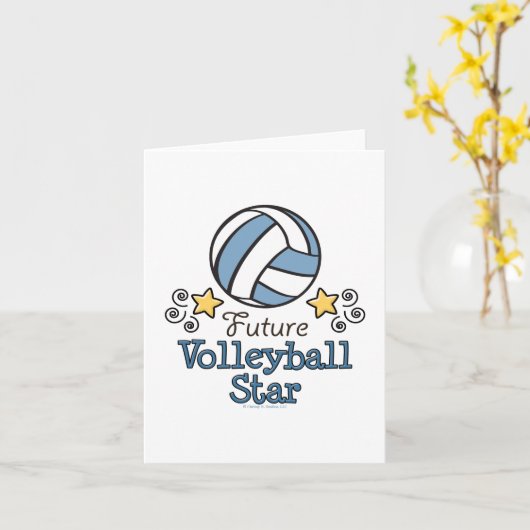 Carte de note noire Future Volleyball Star (Fleur jaune)