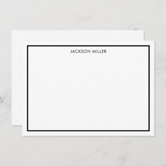 Carte de note noire simple (Devant / Derrière)